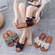 2024 Summer PVC Bow Women Sandals 3cm Thick Casual Shoes One line Elevated Flat Bottom Slippers