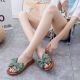 2024 Summer PVC Bow Women Sandals 3cm Thick Casual Shoes One line Elevated Flat Bottom Slippers