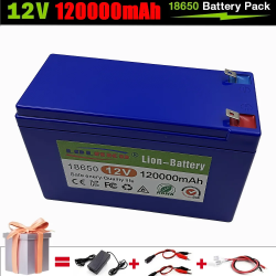 12V 120Ah Lithium 18650 Deep Cycle Rechargeable Battery | 2500-7000 Life Cycles & 10-Year lifetime | Built-in BMS